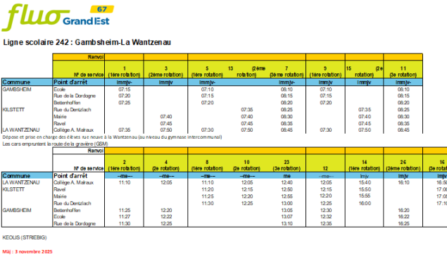 Collège : modification des horaires des transports scolaires Collège : modification des horaires des transports scolaires