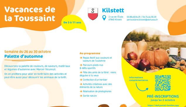 &laquo; Palette d&rsquo;automne &raquo; avec l'ALEF (3-11 ans)