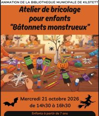 Atelier de bricolage d'Halloween pour enfants [COMPLET]