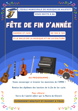 Affiche F&ecirc;te de fin d'ann&eacute;e 27 juin 2026 EMMK